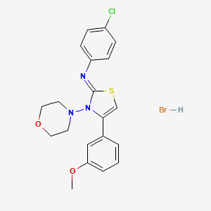 molecular formula C20H21BrClN3O2S B2408182 (Z)-4-氯代-N-(4-(3-甲氧基苯基)-3-吗啉噻唑-2(3H)-亚甲基)苯胺氢溴酸盐 CAS No. 1180034-97-2