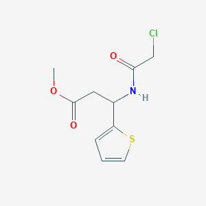 molecular formula C10H12ClNO3S B2408183 Methyl 3-[(2-chloroacetyl)amino]-3-thiophen-2-ylpropanoate CAS No. 1153928-34-7