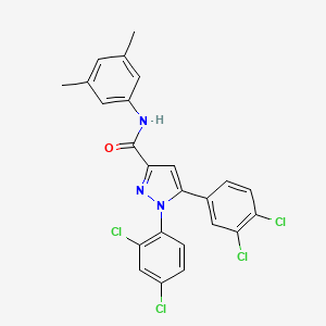 molecular formula C24H17Cl4N3O B2408185 1-(2,4-dichlorophenyl)-5-(3,4-dichlorophenyl)-N-(3,5-dimethylphenyl)-1H-pyrazole-3-carboxamide CAS No. 477713-21-6