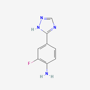 molecular formula C8H7FN4 B2408190 2-fluoro-4-(4H-1,2,4-triazol-3-yl)aniline CAS No. 1343260-93-4