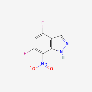 molecular formula C7H3F2N3O2 B2408192 4,6-Difluoro-7-nitro-1H-indazole CAS No. 2503208-04-4