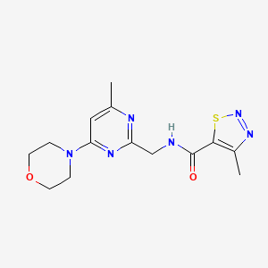 4-methyl-N-((4-methyl-6-morpholinopyrimidin-2-yl)methyl)-1,2,3-thiadiazole-5-carboxamide