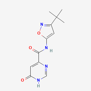 molecular formula C12H14N4O3 B2408197 N-(3-(tert-butyl)isoxazol-5-yl)-6-hydroxypyrimidine-4-carboxamide CAS No. 2034622-48-3