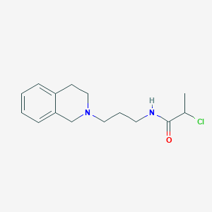 molecular formula C15H21ClN2O B2408198 2-Chloro-N-[3-(3,4-dihydro-1H-isoquinolin-2-yl)propyl]propanamide CAS No. 2411270-71-6