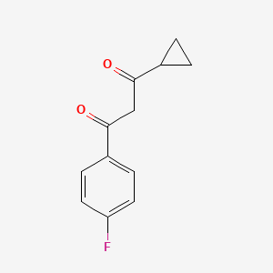 molecular formula C12H11FO2 B2408199 1-环丙基-3-(4-氟苯基)丙烷-1,3-二酮 CAS No. 1199478-54-0