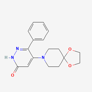 molecular formula C17H19N3O3 B2408201 5-(1,4-dioxa-8-azaspiro[4.5]dec-8-yl)-6-phenyl-3(2H)-pyridazinone CAS No. 477863-42-6