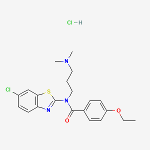 molecular formula C21H25Cl2N3O2S B2408205 N-(6-chlorobenzo[d]thiazol-2-yl)-N-(3-(dimethylamino)propyl)-4-ethoxybenzamide hydrochloride CAS No. 1217037-92-7
