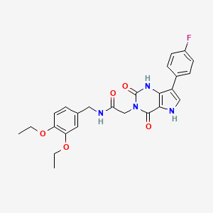 molecular formula C25H25FN4O5 B2408226 N-(3,4-diethoxybenzyl)-2-(7-(4-fluorophenyl)-2,4-dioxo-1H-pyrrolo[3,2-d]pyrimidin-3(2H,4H,5H)-yl)acetamide CAS No. 1115336-58-7