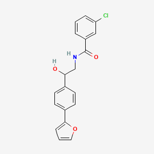 molecular formula C19H16ClNO3 B2408229 3-chloro-N-{2-[4-(furan-2-yl)phenyl]-2-hydroxyethyl}benzamide CAS No. 2097903-39-2