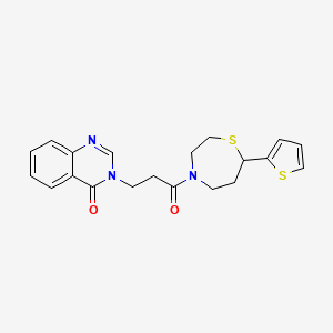 3-(3-oxo-3-(7-(thiophen-2-yl)-1,4-thiazepan-4-yl)propyl)quinazolin-4(3H)-one