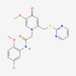 N-(5-chloro-2-methoxyphenyl)-2-(5-methoxy-4-oxo-2-((pyrimidin-2-ylthio)methyl)pyridin-1(4H)-yl)acetamide