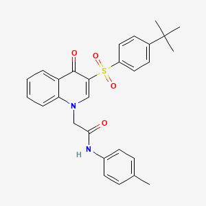 molecular formula C28H28N2O4S B2408234 2-[3-(4-tert-butylphenyl)sulfonyl-4-oxoquinolin-1-yl]-N-(4-methylphenyl)acetamide CAS No. 866843-73-4