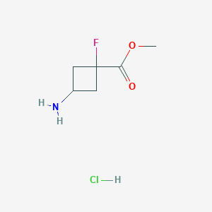 molecular formula C6H11ClFNO2 B2408239 Methyl trans-3-amino-1-fluorocyclobutane-1-carboxylate hydrochloride CAS No. 2231663-84-4