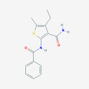 molecular formula C15H16N2O2S B240824 2-(Benzoylamino)-4-ethyl-5-methyl-3-thiophenecarboxamide 