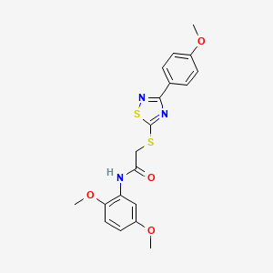 molecular formula C19H19N3O4S2 B2408242 N-(2,5-dimethoxyphenyl)-2-((3-(4-methoxyphenyl)-1,2,4-thiadiazol-5-yl)thio)acetamide CAS No. 864922-39-4