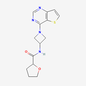molecular formula C14H16N4O2S B2408245 N-(1-Thieno[3,2-d]pyrimidin-4-ylazetidin-3-yl)oxolane-2-carboxamide CAS No. 2380078-95-3