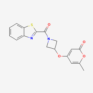 molecular formula C17H14N2O4S B2408247 4-((1-(benzo[d]thiazole-2-carbonyl)azetidin-3-yl)oxy)-6-methyl-2H-pyran-2-one CAS No. 1788680-26-1