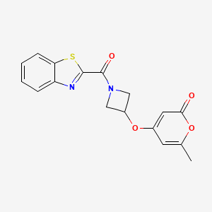 molecular formula C17H14N2O4S B2408247 4-((1-(benzo[d]tiazol-2-carbonil)azetidin-3-il)oxi)-6-metil-2H-piran-2-ona CAS No. 1788680-26-1