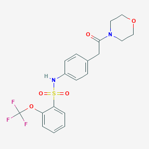 molecular formula C19H19F3N2O5S B2408248 N-(4-(2-吗啉-2-氧代乙基)苯基)-2-(三氟甲氧基)苯磺酰胺 CAS No. 1448027-99-3