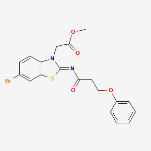 molecular formula C19H17BrN2O4S B2408250 (Z)-methyl 2-(6-bromo-2-((3-phenoxypropanoyl)imino)benzo[d]thiazol-3(2H)-yl)acetate CAS No. 865197-90-6