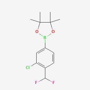 molecular formula C13H16BClF2O2 B2408253 2-[3-Chloro-4-(difluoromethyl)phenyl]-4,4,5,5-tetramethyl-1,3,2-dioxaborolane CAS No. 1310949-74-6