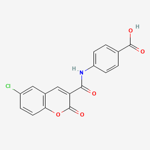 molecular formula C17H10ClNO5 B2408255 4-[(6-Chloro-2-oxochromene-3-carbonyl)amino]benzoic acid CAS No. 317327-26-7