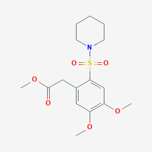 molecular formula C16H23NO6S B2408257 2-[4,5-二甲氧基-2-(哌啶-1-磺酰基)苯基]乙酸甲酯 CAS No. 343832-70-2