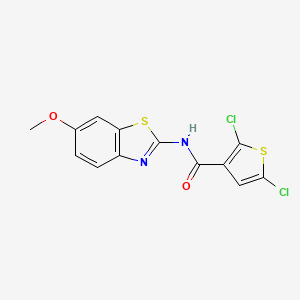 molecular formula C13H8Cl2N2O2S2 B2408259 2,5-二氯-N-(6-甲氧基苯并[d]噻唑-2-基)噻吩-3-甲酰胺 CAS No. 476626-75-2