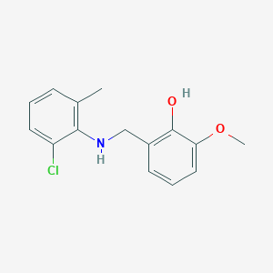 molecular formula C15H16ClNO2 B2408260 2-{[(2-氯-6-甲基苯基)氨基]甲基}-6-甲氧基苯酚 CAS No. 1232785-77-1