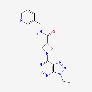 molecular formula C16H18N8O B2408261 1-(3-乙基-3H-[1,2,3]三唑并[4,5-d]嘧啶-7-基)-N-(吡啶-3-基甲基)氮杂环丁烷-3-甲酰胺 CAS No. 1448130-73-1