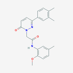 molecular formula C22H23N3O3 B2408263 2-[3-(3,4-二甲苯基)-6-氧代吡哒嗪-1-基]-N-(2-甲氧基-5-甲基苯基)乙酰胺 CAS No. 922933-96-8
