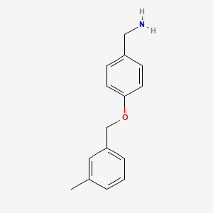 molecular formula C15H17NO B2408264 1-{4-[(3-Methylbenzyl)oxy]phenyl}methanamine CAS No. 926260-26-6