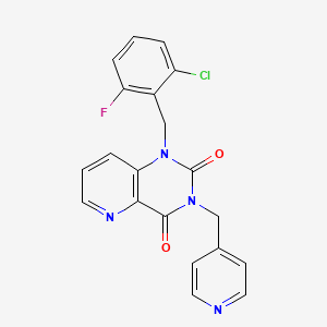 molecular formula C20H14ClFN4O2 B2408272 1-(2-chloro-6-fluorobenzyl)-3-(pyridin-4-ylmethyl)pyrido[3,2-d]pyrimidine-2,4(1H,3H)-dione CAS No. 941902-69-8