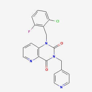 molecular formula C20H14ClFN4O2 B2408272 1-(2-氯-6-氟苯甲基)-3-(吡啶-4-基甲基)吡啶并[3,2-d]嘧啶-2,4(1H,3H)-二酮 CAS No. 941902-69-8