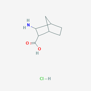 molecular formula C8H14ClNO2 B2408278 3-Aminobicyclo[2.2.1]heptane-2-carboxylic acid hydrochloride CAS No. 1217838-23-7