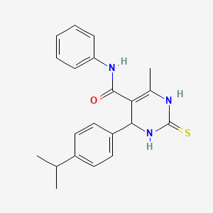 B2408283 4-(4-isopropylphenyl)-6-methyl-N-phenyl-2-thioxo-1,2,3,4-tetrahydropyrimidine-5-carboxamide CAS No. 403668-54-2