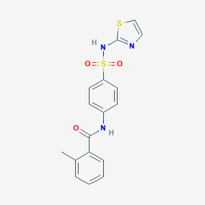 molecular formula C17H15N3O3S2 B240829 2-methyl-N-[4-(1,3-thiazol-2-ylsulfamoyl)phenyl]benzamide 