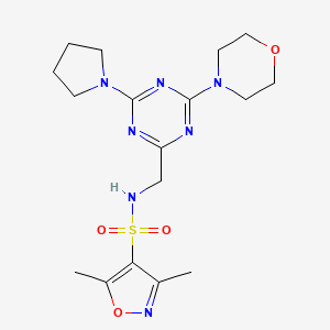 3,5-dimethyl-N-((4-morpholino-6-(pyrrolidin-1-yl)-1,3,5-triazin-2-yl)methyl)isoxazole-4-sulfonamide