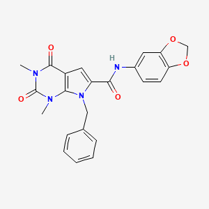 N-(benzo[d][1,3]dioxol-5-yl)-7-benzyl-1,3-dimethyl-2,4-dioxo-2,3,4,7-tetrahydro-1H-pyrrolo[2,3-d]pyrimidine-6-carboxamide