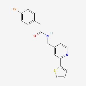 molecular formula C18H15BrN2OS B2408300 2-(4-溴苯基)-N-((2-(噻吩-2-基)吡啶-4-基)甲基)乙酰胺 CAS No. 2034546-11-5