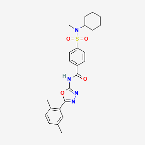 molecular formula C24H28N4O4S B2408306 4-(N-cyclohexyl-N-methylsulfamoyl)-N-(5-(2,5-dimethylphenyl)-1,3,4-oxadiazol-2-yl)benzamide CAS No. 891124-88-2