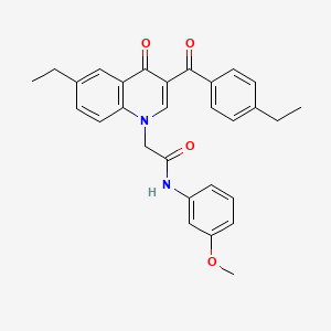 molecular formula C29H28N2O4 B2408307 2-(6-乙基-3-(4-乙基苯甲酰)-4-氧代喹啉-1(4H)-基)-N-(3-甲氧基苯基)乙酰胺 CAS No. 898344-56-4