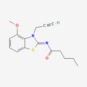 molecular formula C16H18N2O2S B2408310 N-(4-methoxy-3-prop-2-ynyl-1,3-benzothiazol-2-ylidene)pentanamide CAS No. 868674-44-6