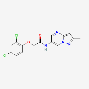 molecular formula C15H12Cl2N4O2 B2408312 2-(2,4-dichlorophenoxy)-N-(2-methylpyrazolo[1,5-a]pyrimidin-6-yl)acetamide CAS No. 1797329-36-2