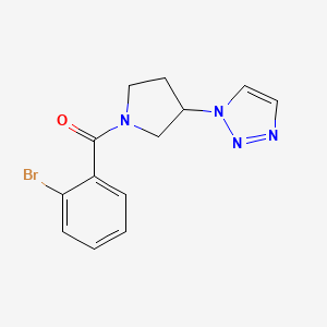molecular formula C13H13BrN4O B2408322 (3-(1H-1,2,3-triazol-1-yl)pyrrolidin-1-yl)(2-bromophenyl)methanone CAS No. 1795421-29-2