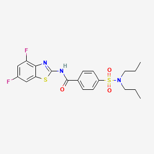molecular formula C20H21F2N3O3S2 B2408324 N-(4,6-二氟-1,3-苯并噻唑-2-基)-4-(二丙基磺酰基)苯甲酰胺 CAS No. 312755-08-1