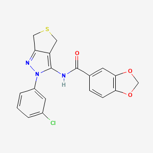 N-[2-(3-chlorophenyl)-4,6-dihydrothieno[3,4-c]pyrazol-3-yl]-1,3-benzodioxole-5-carboxamide
