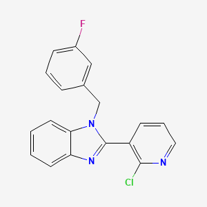 molecular formula C19H13ClFN3 B2408331 2-(2-chloro-3-pyridinyl)-1-(3-fluorobenzyl)-1H-1,3-benzimidazole CAS No. 338411-26-0