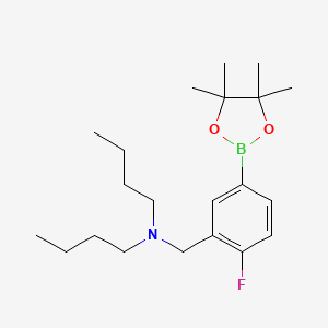 molecular formula C21H35BFNO2 B2408333 3-(N-Dibutylamino)methyl-4-fluorophenylboronic acid pinacol ester CAS No. 2377608-08-5
