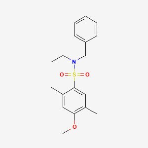 molecular formula C18H23NO3S B2408337 N-benzyl-N-ethyl-4-methoxy-2,5-dimethylbenzenesulfonamide CAS No. 873671-34-2